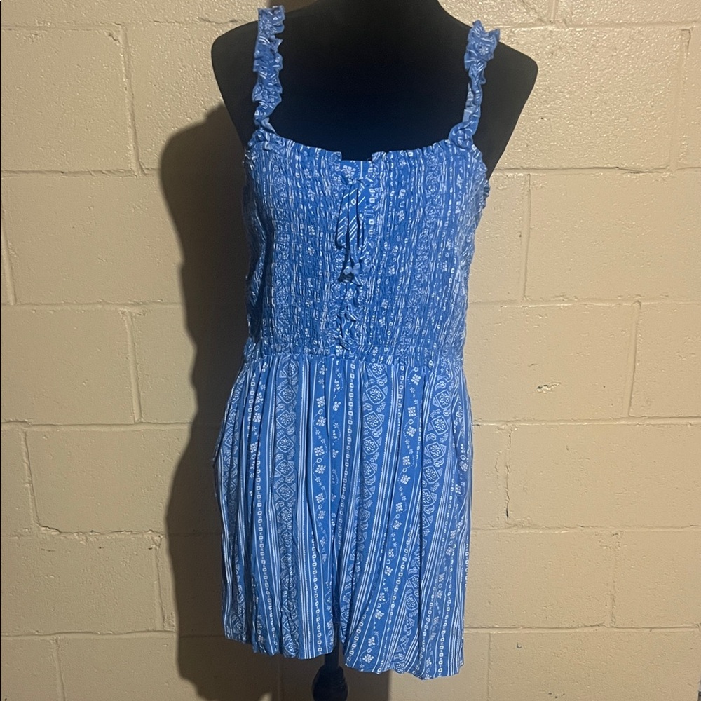 As U Wish Blue and White Women's Romper